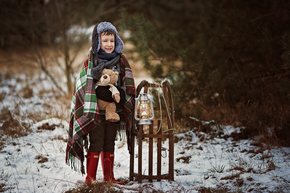 sesja dziecieca w lecznej zima